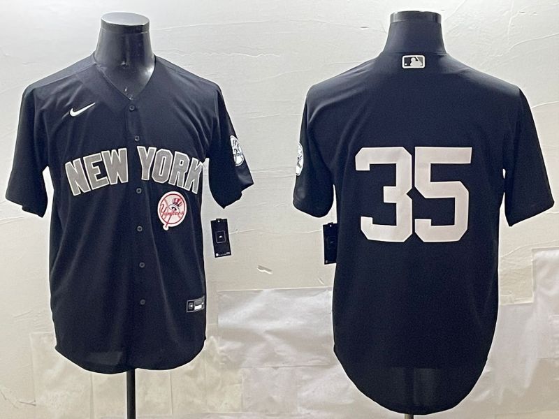 Men New York Yankees #35 No Name Black Game 2025 Nike MLB Jersey style 6->new york yankees->MLB Jersey